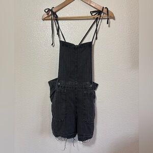 Free People Natural Sights Overall Shorts Size XS Linen Cotton Blend | summer